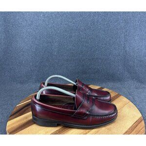 VTG GH Bass Weejuns Burgundy Leather Slip On Penny Loafers Mens Sz 8EE USA Made